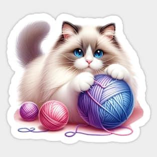 Cute Fluffy Ragdoll Cat Sticker